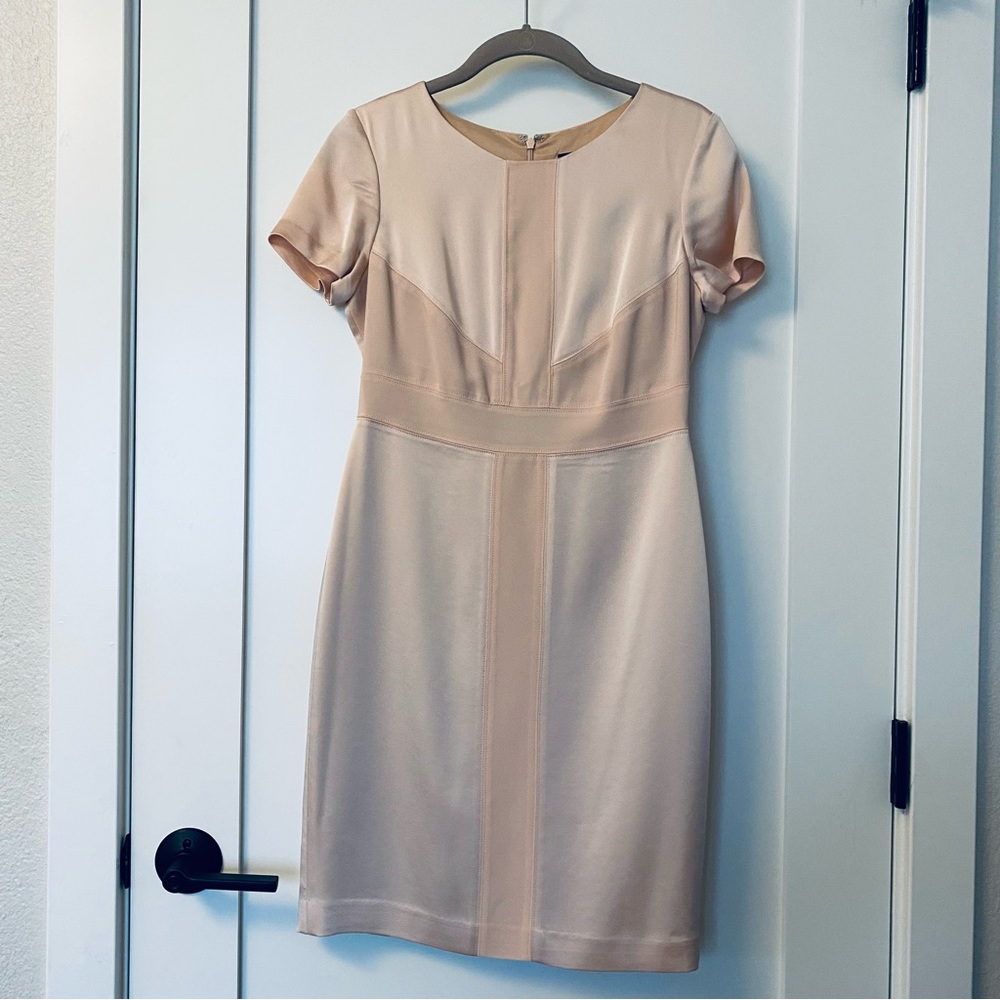 Ann Taylor Blush Satin Cocktail Dress Petite